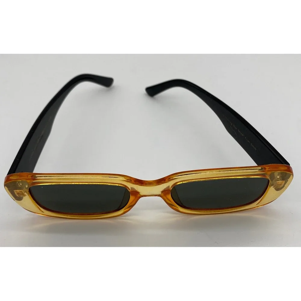 Happy Hour Morning Star Shine Evan Smith Sunglasses Amber Black Rectangular